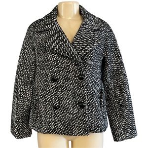Talbots Black and White Pea Coat